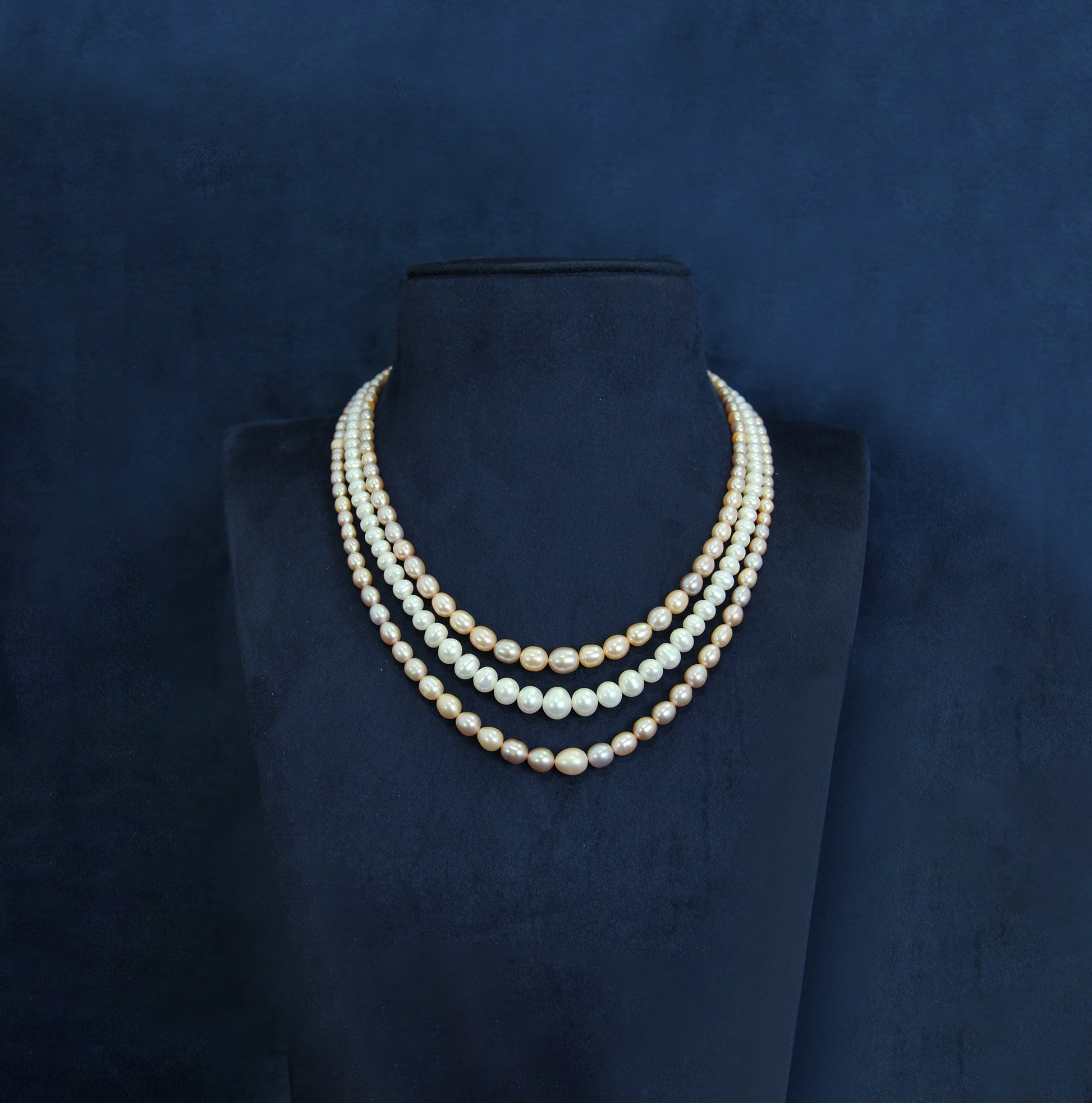 "Designer pearl mala with unique design for weddings and special events"