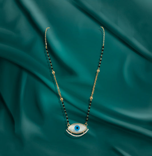 "Gold Nazariya Necklace, crafted from premium gold with a traditional design, symbolizing protection and positivity."