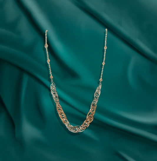 "Handmade 18kt Gold Necklace, crafted with care and precision to add elegance and uniqueness to any outfit."